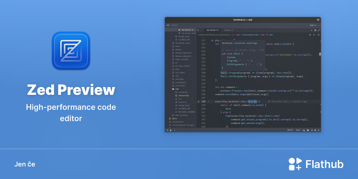 Instali Zed Preview sur Linux | Flathub