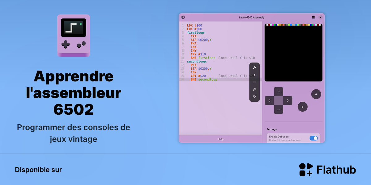 Installer Apprendre l'assembleur 6502 sur Linux | Flathub