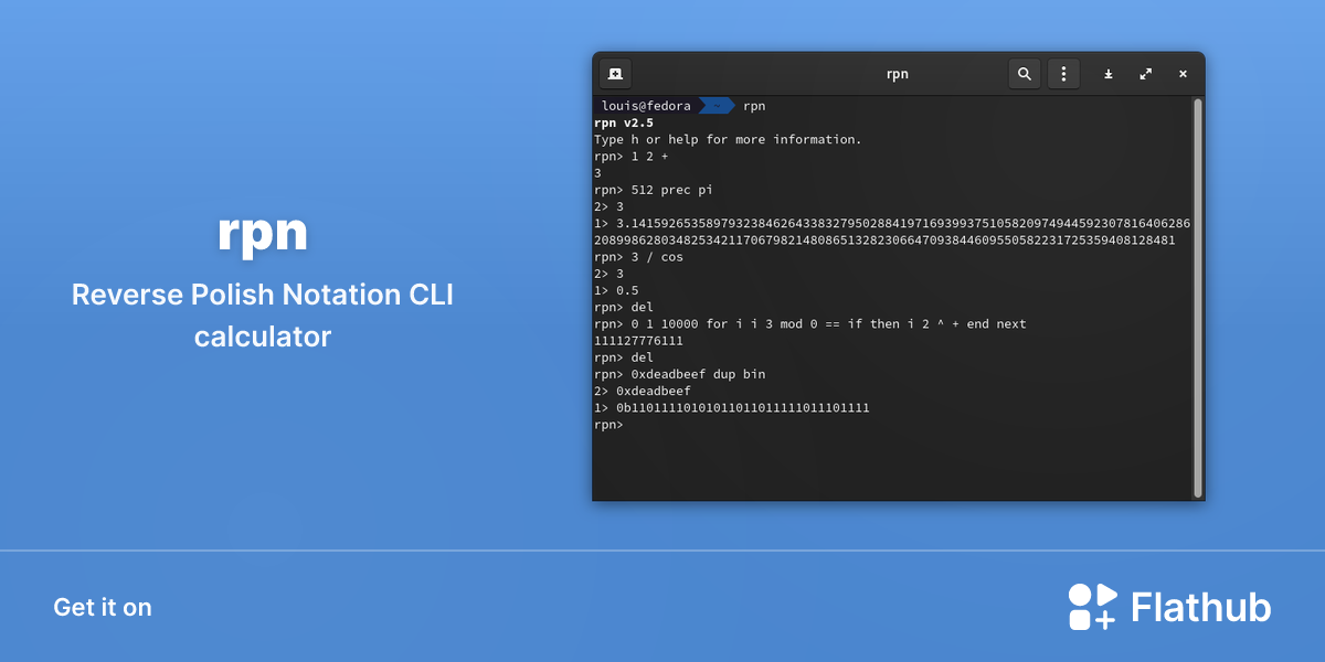 Install rpn on Linux | Flathub