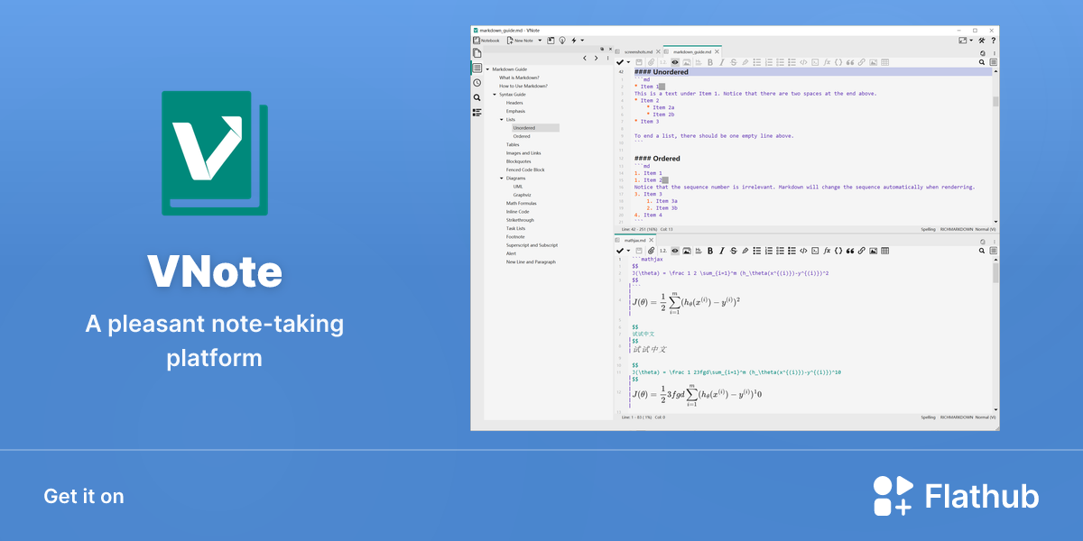 Install VNote on Linux | Flathub