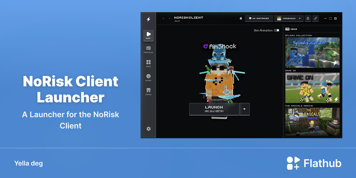 Asebded n NoRisk Client Launcher ɣef Linux | Flathub