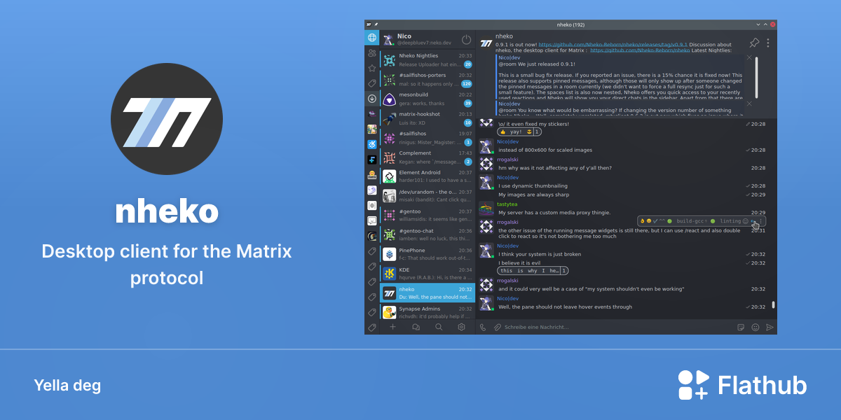 Asebded n nheko ɣef Linux | Flathub