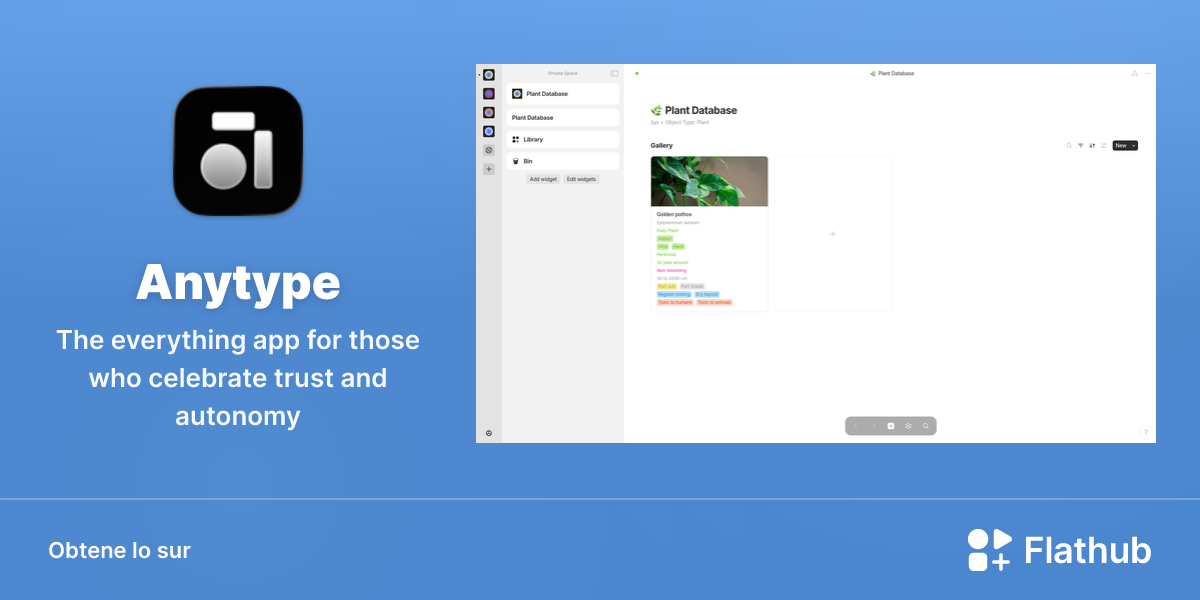 Installar Anytype sur Linux | Flathub