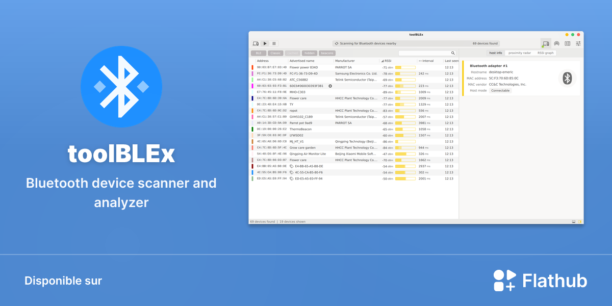 Installer toolBLEx sur Linux | Flathub