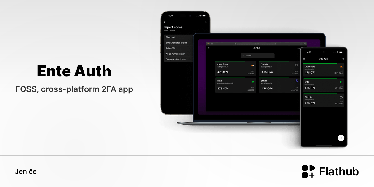 Instali Ente Auth sur Linux | Flathub