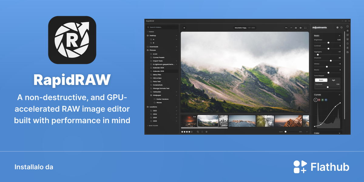 Installa RapidRAW su Linux | Flathub