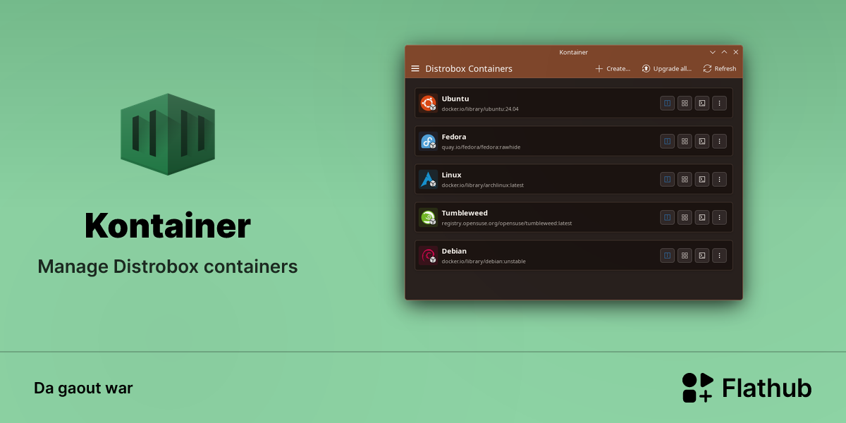 Staliañ Kontainer war Linux | Flathub
