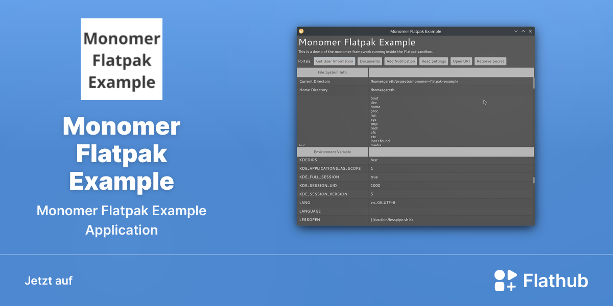 Monomer Flatpak Example auf Linux installieren | Flathub