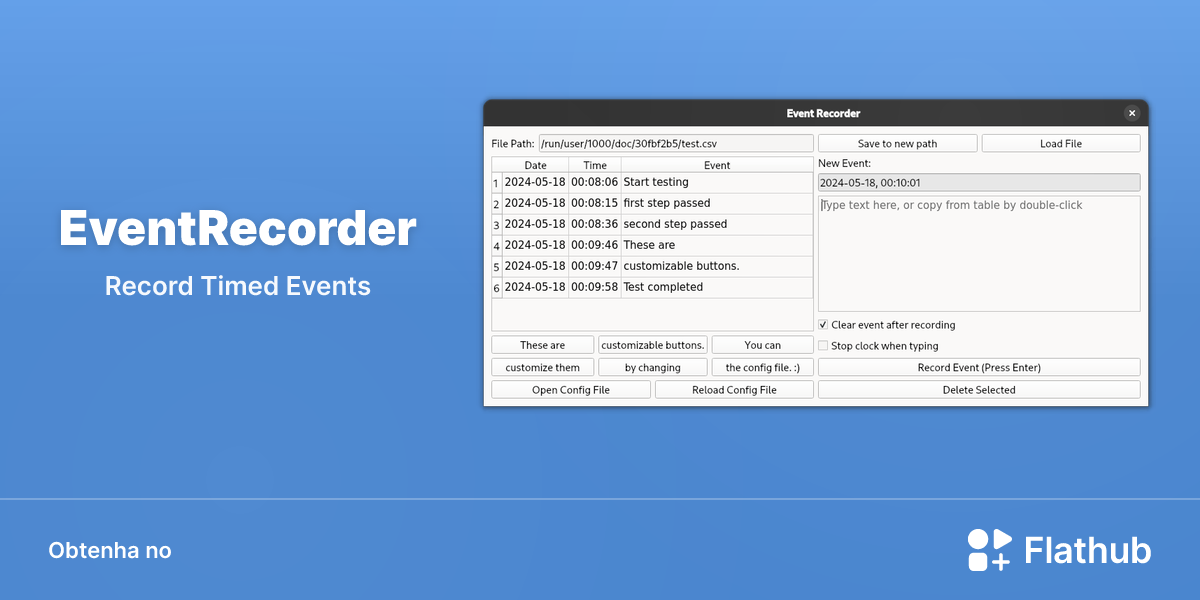 Instalar EventRecorder no Linux | Flathub
