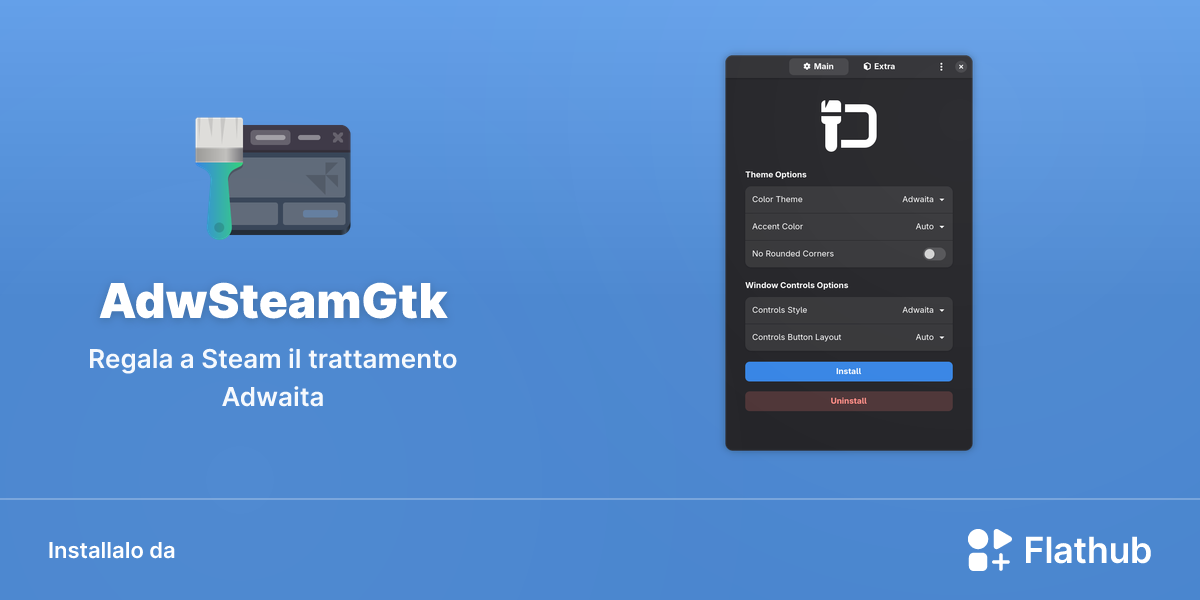 Installa AdwSteamGtk su Linux | Flathub