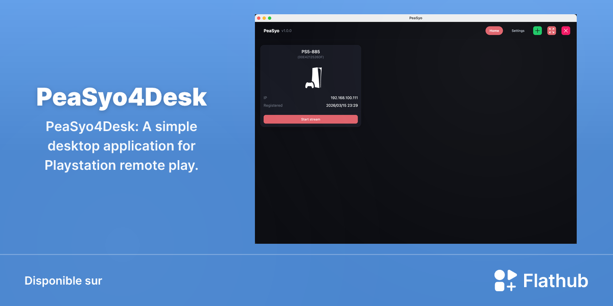 Installer PeaSyo4Desk sur Linux | Flathub