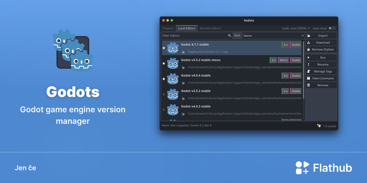 Instali Godots sur Linux | Flathub