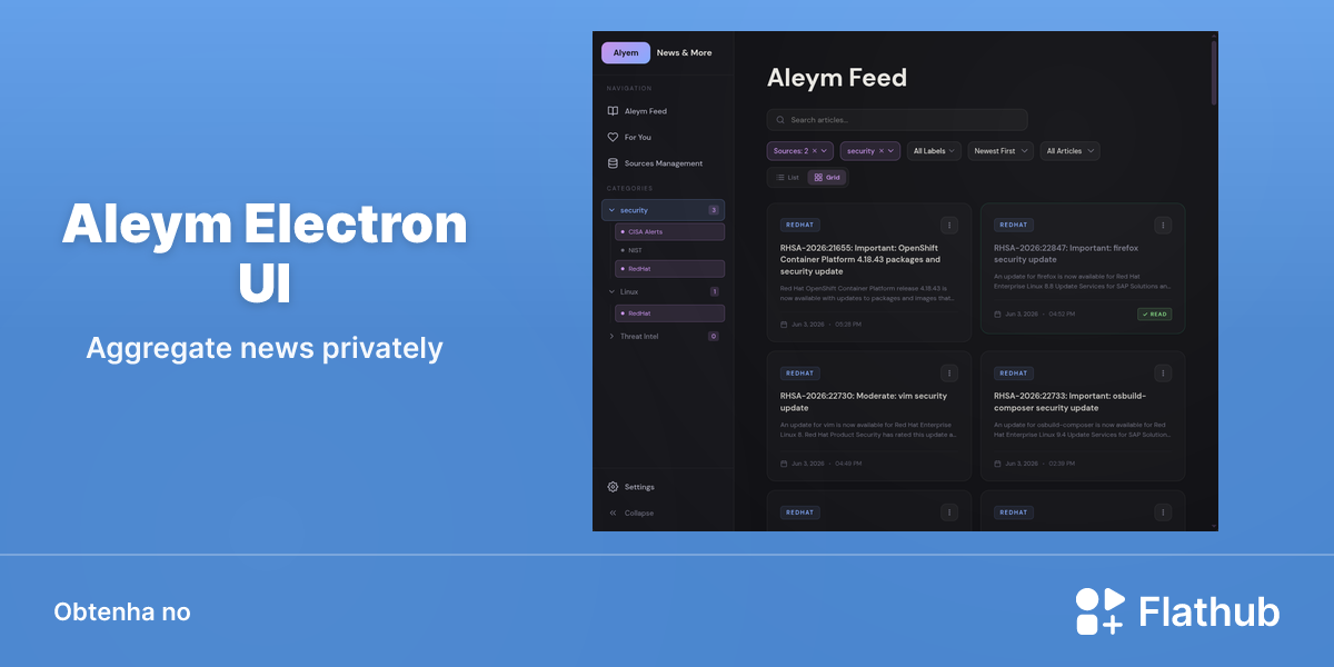 Instalar Aleym Electron UI no Linux | Flathub