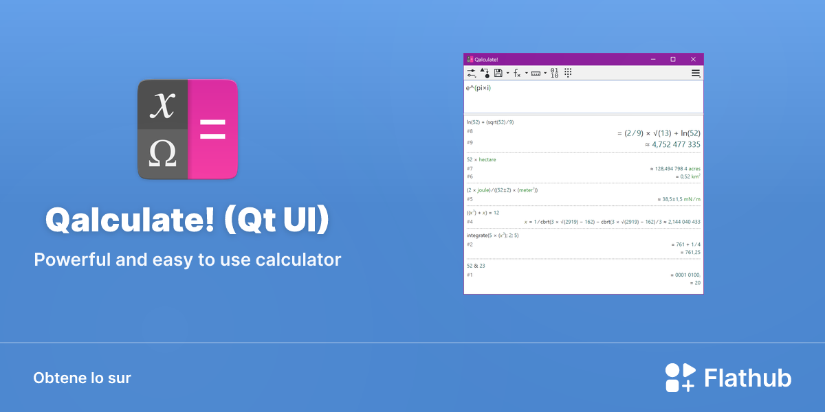 Installar Qalculate! (Qt UI) sur Linux | Flathub