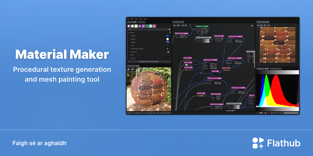 Suiteáil Material Maker ar Linux | Flathub
