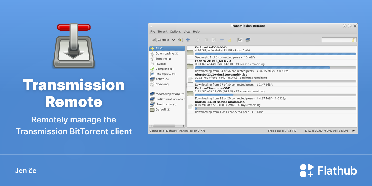 Instali Transmission Remote sur Linux | Flathub