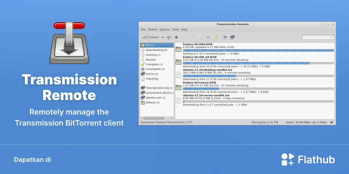 Memasang Transmission Remote di Linux | Flathub