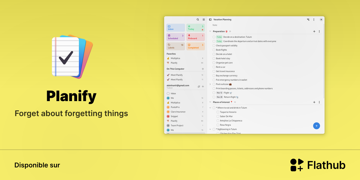 Installer Planify sur Linux | Flathub