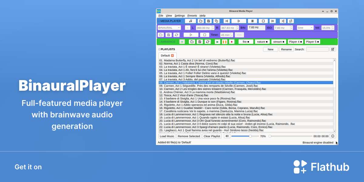 Install BinauralPlayer on Linux | Flathub