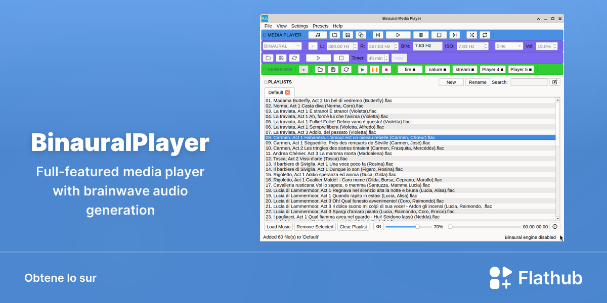 Installar BinauralPlayer sur Linux | Flathub