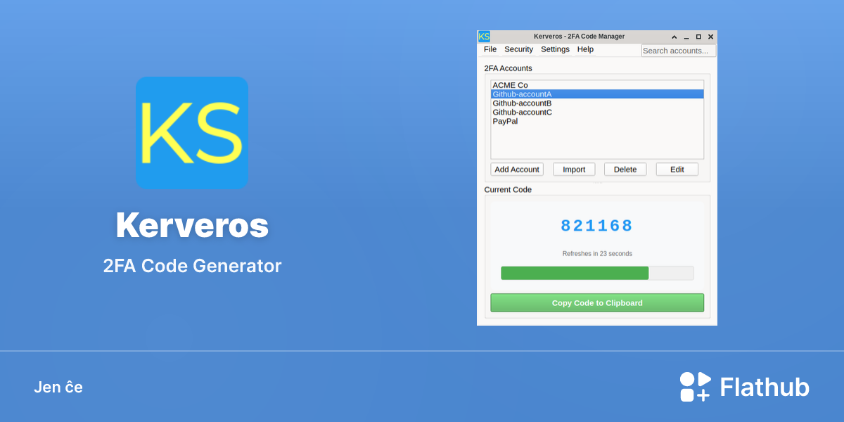 Instali Kerveros sur Linux | Flathub