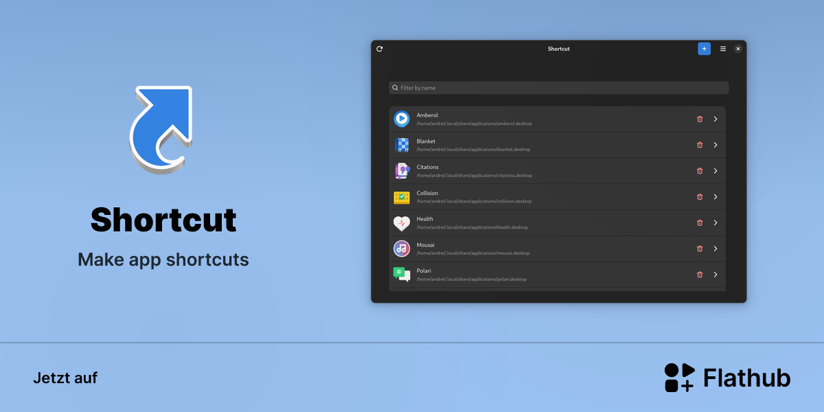 Shortcut auf Linux installieren | Flathub