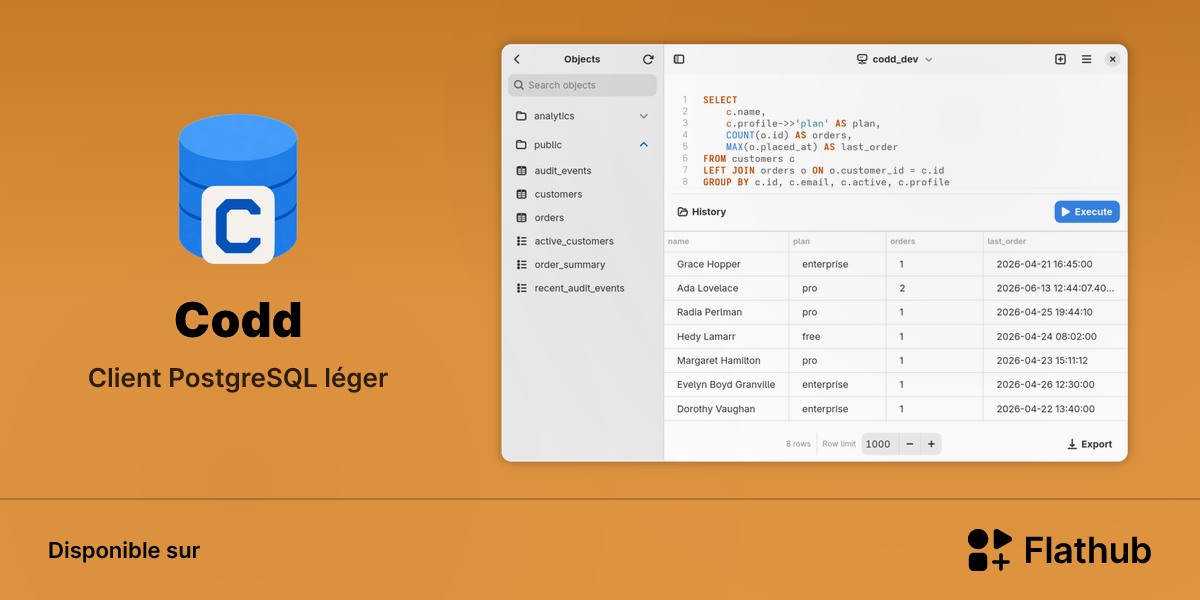 Installer Codd sur Linux | Flathub
