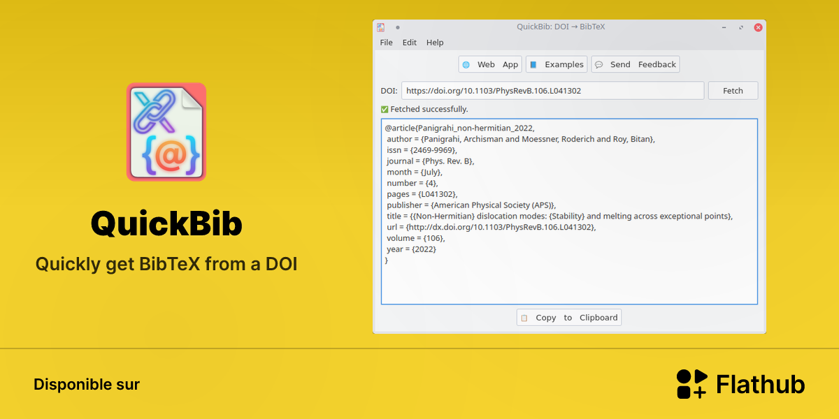 Installer QuickBib sur Linux | Flathub