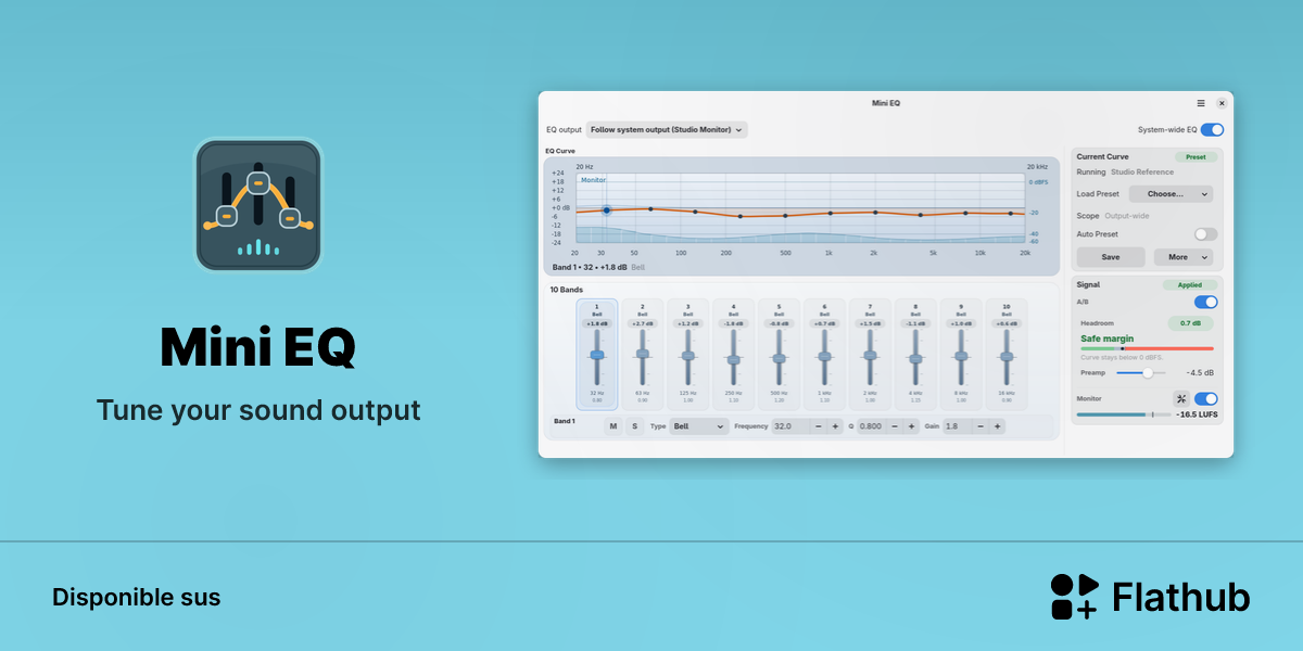 Installar Mini EQ sus Linux | Flathub