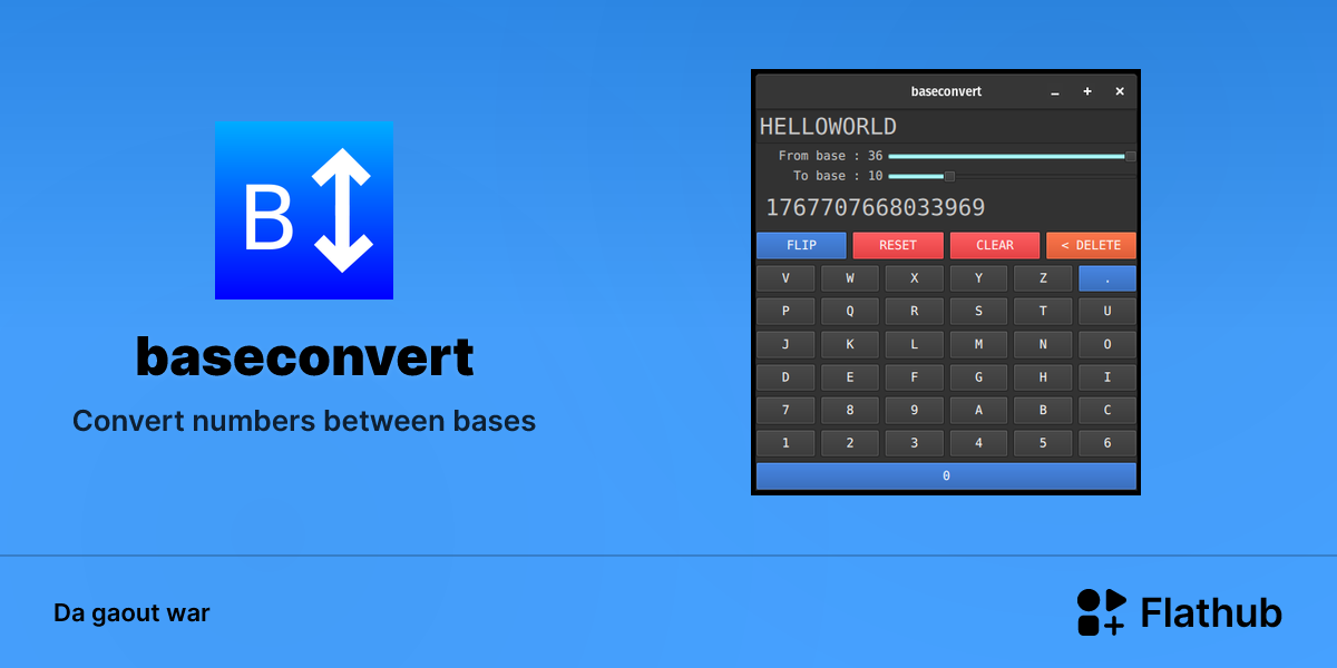 Staliañ baseconvert war Linux | Flathub