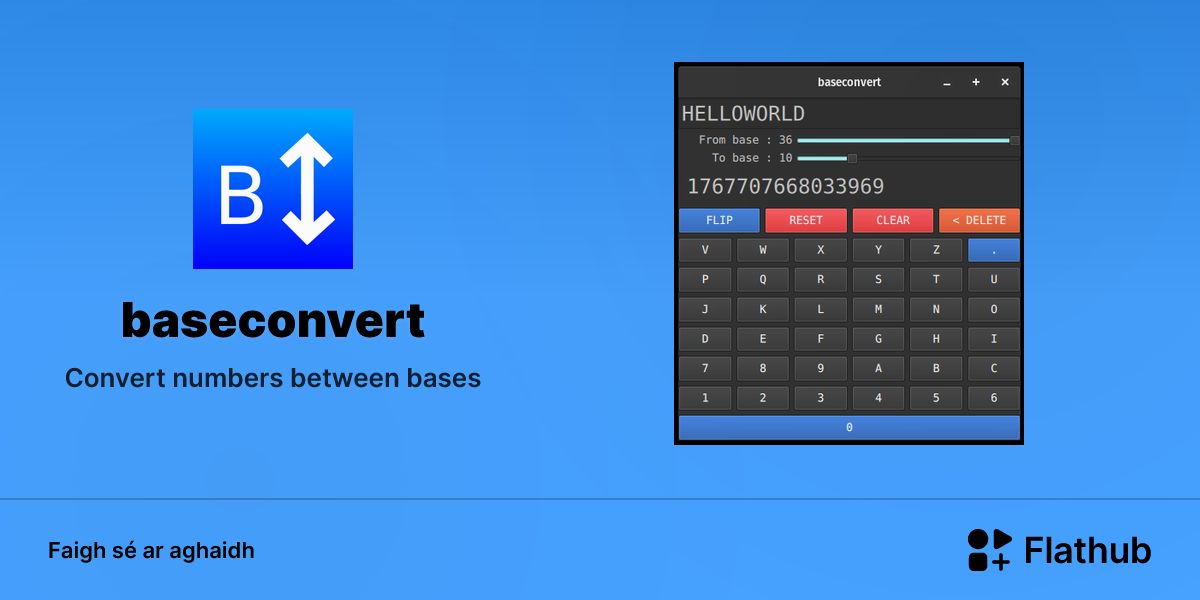 Suiteáil baseconvert ar Linux | Flathub