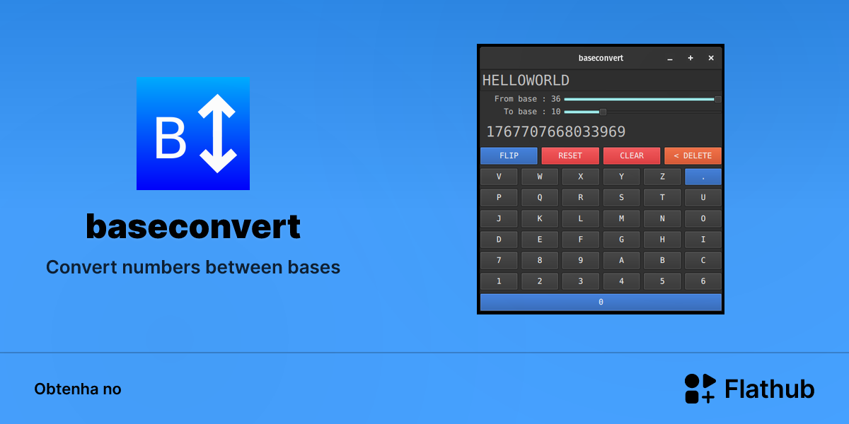 Instalar baseconvert no Linux | Flathub