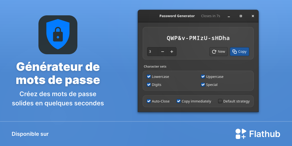 Installer Générateur de mots de passe sur Linux | Flathub