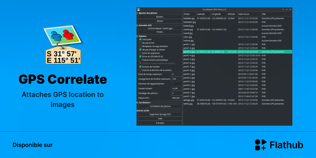 Installer GPS Correlate sur Linux | Flathub