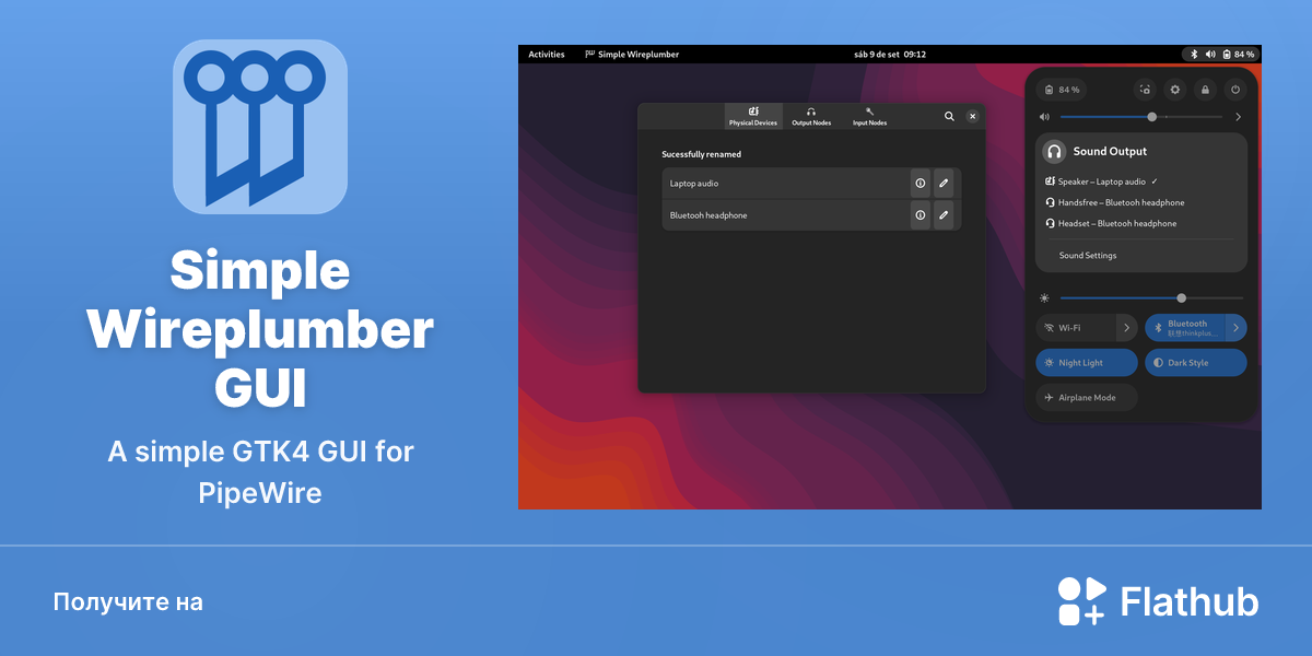 Установить «Simple Wireplumber GUI» на Linux | Flathub