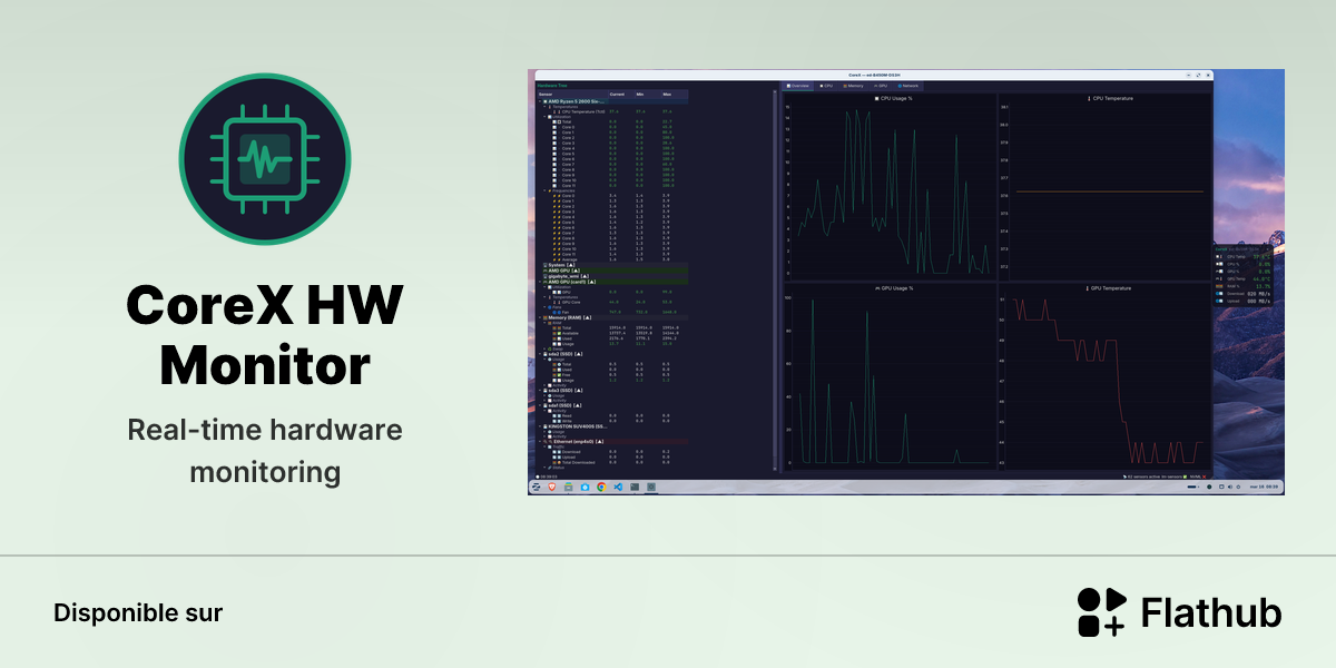 Installer CoreX HW Monitor sur Linux | Flathub