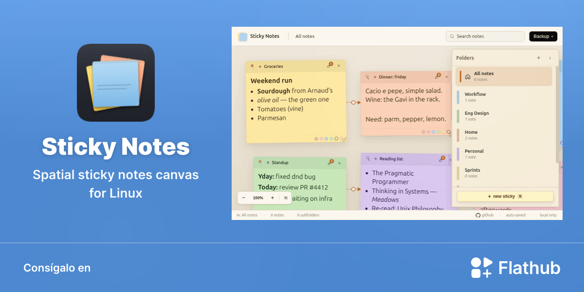 Instalar Sticky Notes en Linux | Flathub