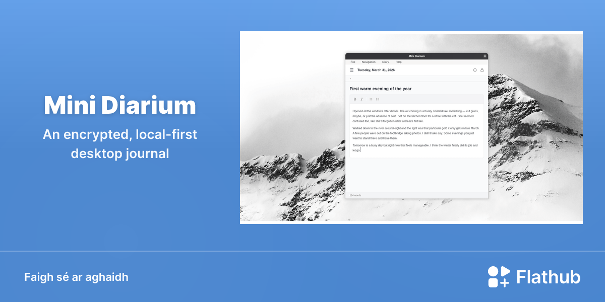 Suiteáil Mini Diarium ar Linux | Flathub