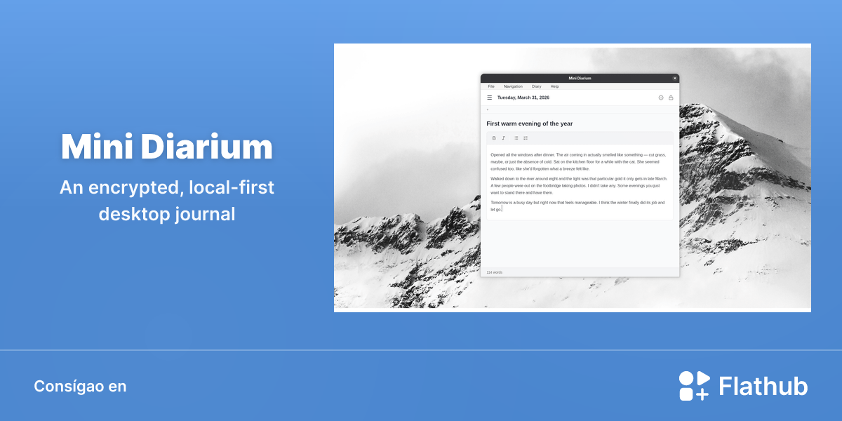 Instalar Mini Diarium en Linux | Flathub