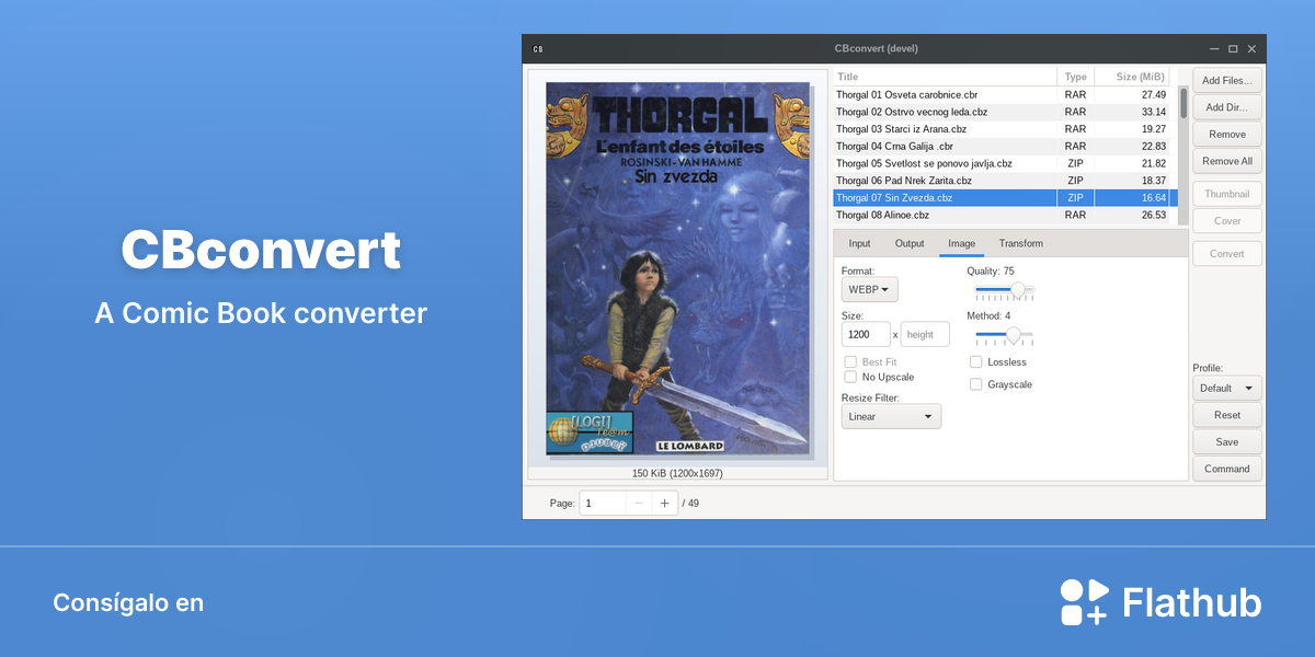 Instalar CBconvert en Linux | Flathub
