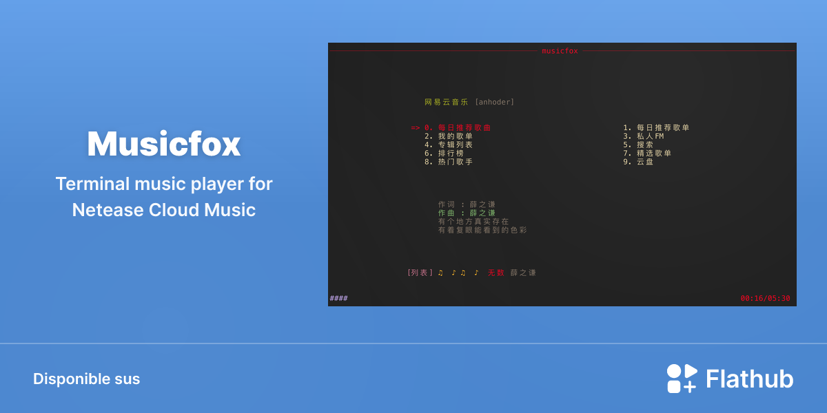 Installar Musicfox sus Linux | Flathub