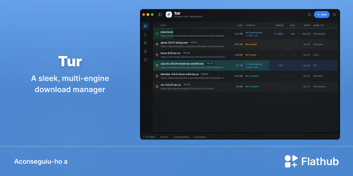 Instal·leu Tur a Linux | Flathub