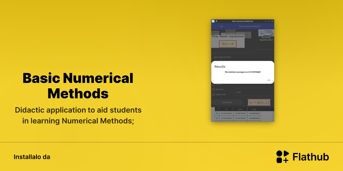 Installa Basic Numerical Methods su Linux | Flathub