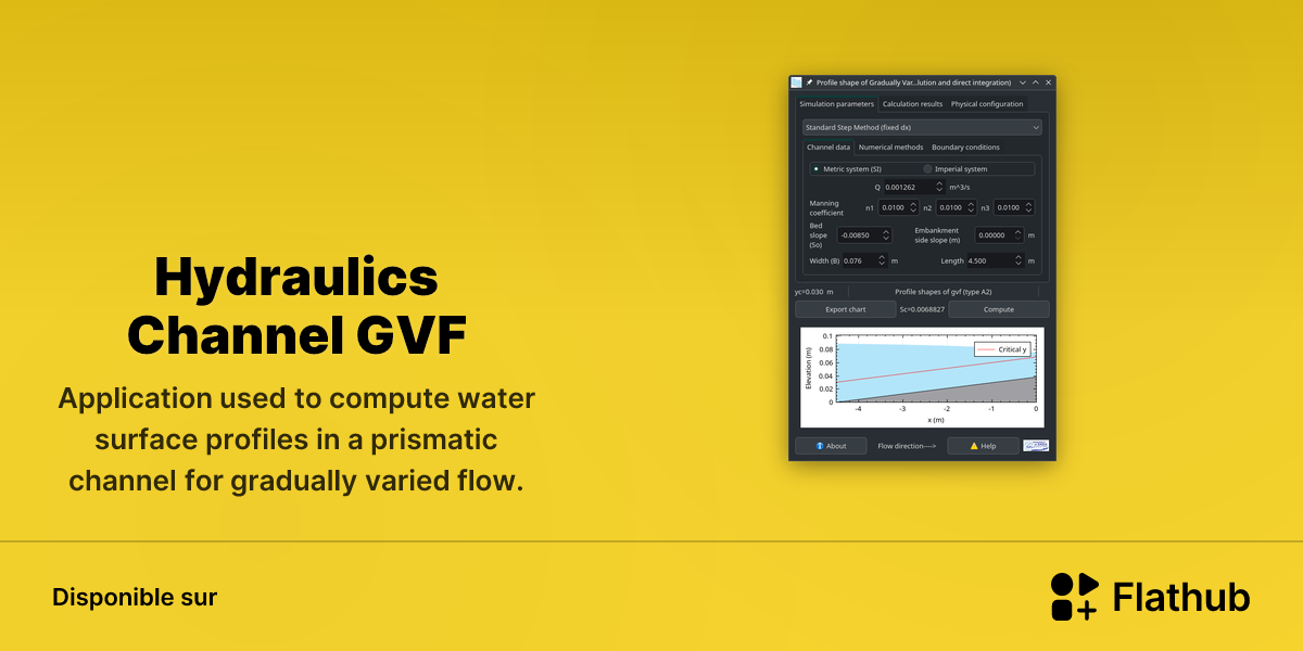 Installer Hydraulics Channel GVF sur Linux | Flathub