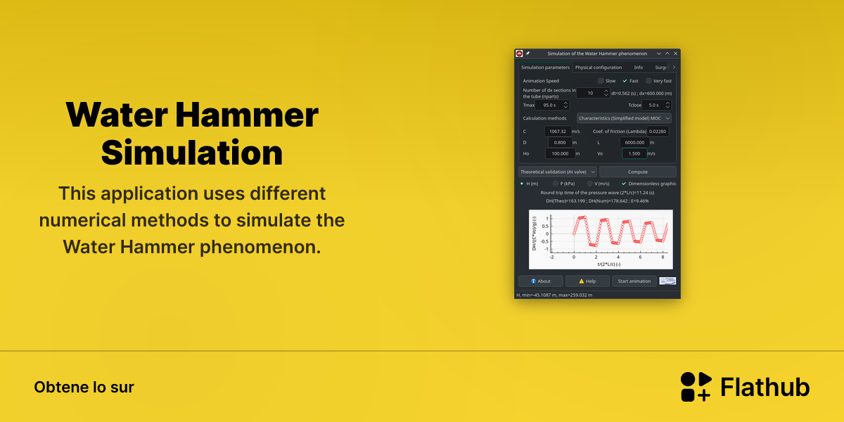 Installar Water Hammer Simulation sur Linux | Flathub