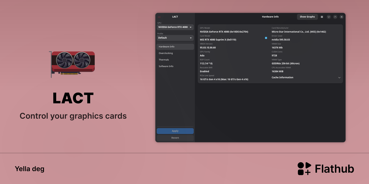 Asebded n LACT ɣef Linux | Flathub