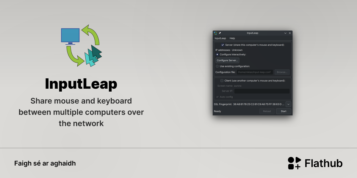 Suiteáil InputLeap ar Linux | Flathub
