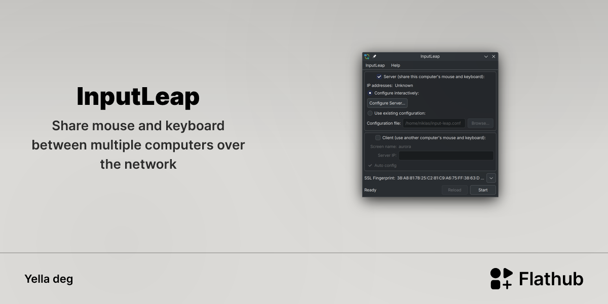 Asebded n InputLeap ɣef Linux | Flathub