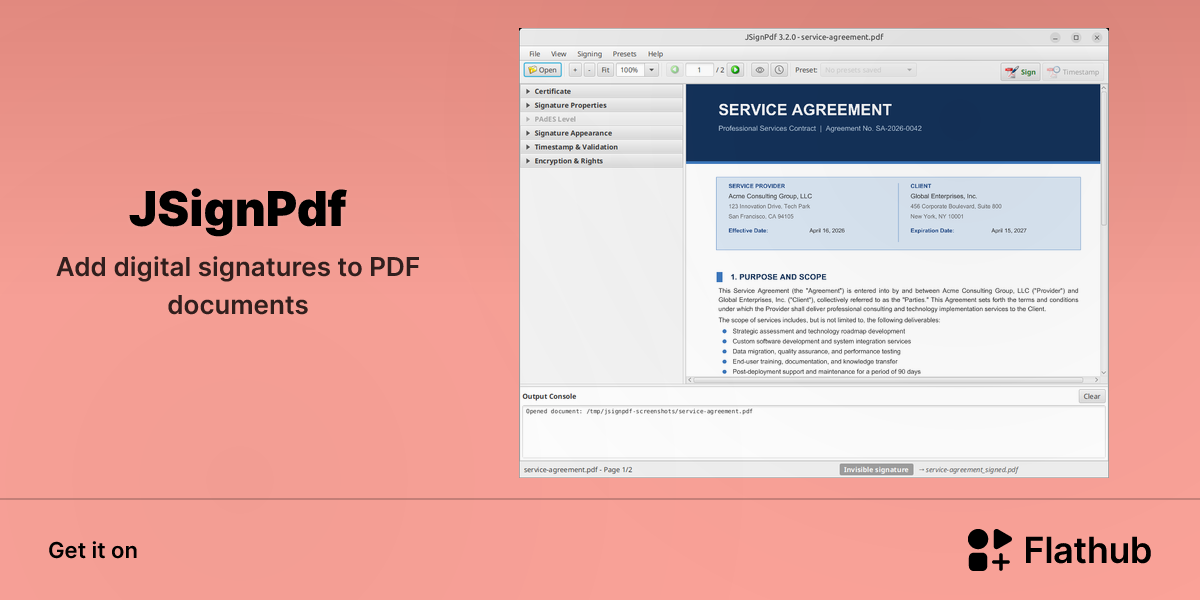 Install JSignPdf on Linux | Flathub