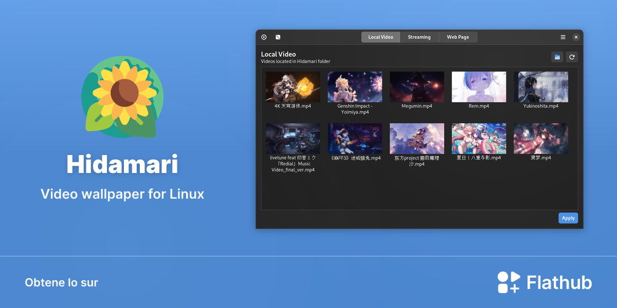 Installar Hidamari sur Linux | Flathub